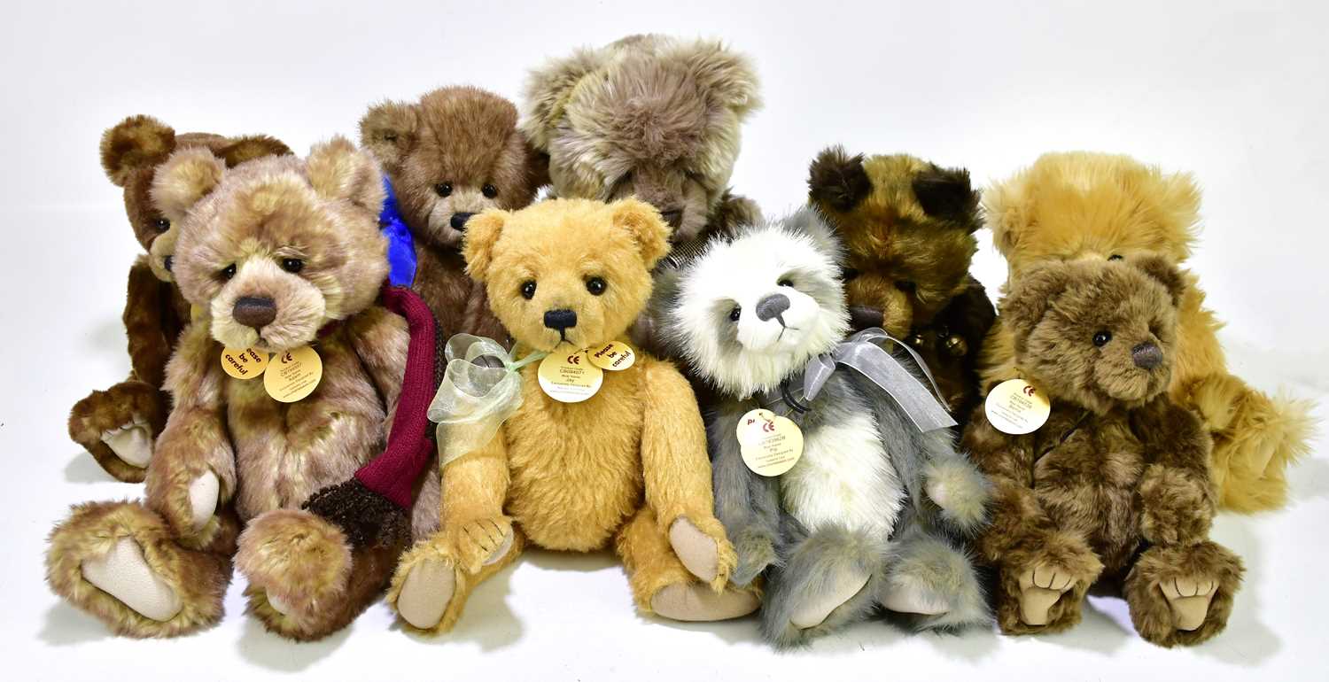 Lot 70 - CHARLIE BEARS; a collection of nine teddy...