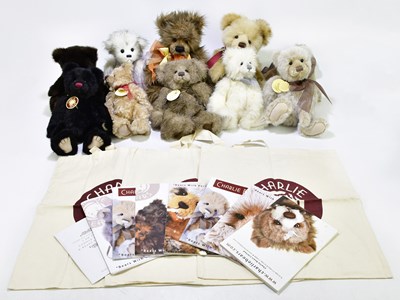 Lot 111 - CHARLIE BEARS; a collection of ten teddy bears...