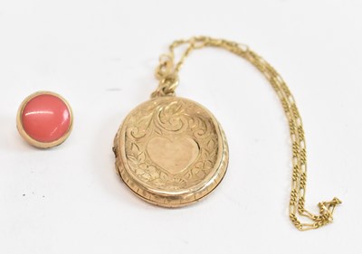 Lot 641 - A 9ct yellow gold locket on 9ct bracelet, 4.3g...
