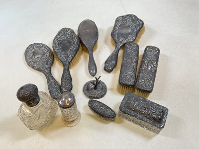 Lot 286 - A group of hallmarked silver backed hand...