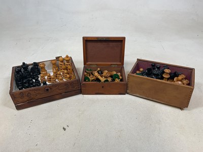 Lot 76 - Three complete chess sets comprising one...