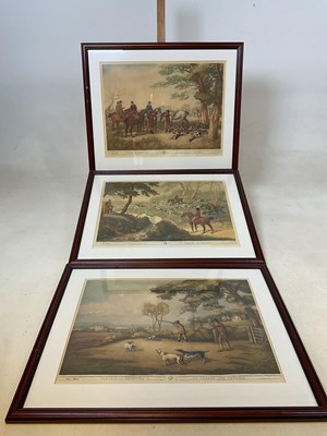 Lot 311 - HUNTING INTEREST; a set of three coloured...