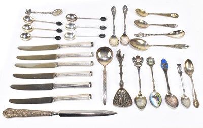 Lot 1092 - A group of Continental silver and white metal souvenir spoons