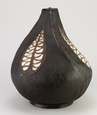 Lot 594 - MURIEL WRIGHT (1914-2003); a stoneware lamp...