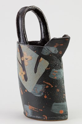 Lot 475 - JOHN MALTBY (1936-2020); a tall stoneware jug...