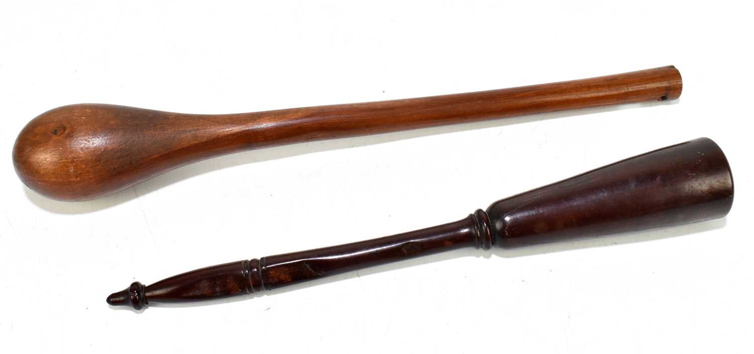 Lot 79 - A 19th century turned lignum vitae truncheon