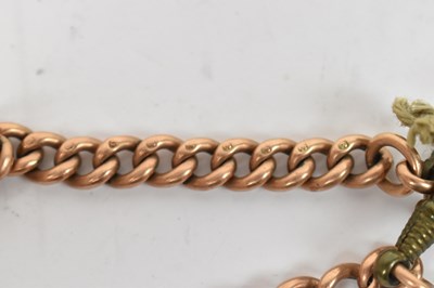 Lot 614 - A 9ct rose gold watch chain, approx 15g, with...