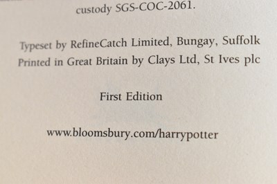 Lot 367 - Three Harry Potter first editions including...