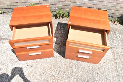 Lot 64 - A pair of modern three drawer bedside cabinets,...