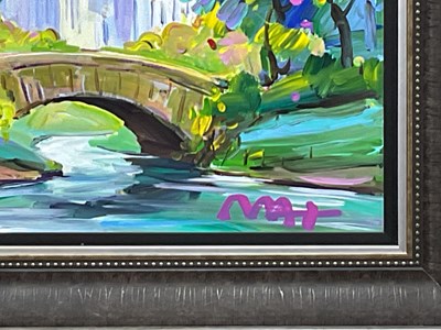 Lot 109 - PETER MAX (American, born 1937); oil on canvas,...