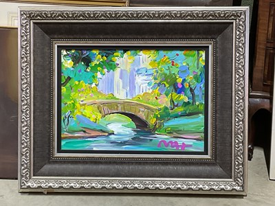 Lot 109 - PETER MAX (American, born 1937); oil on canvas,...