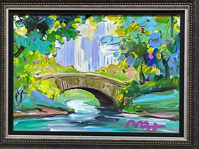 Lot 109 - PETER MAX (American, born 1937); oil on canvas,...