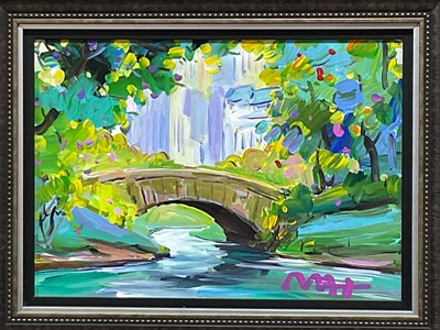 Lot 109 - PETER MAX (American, born 1937); oil on canvas,...