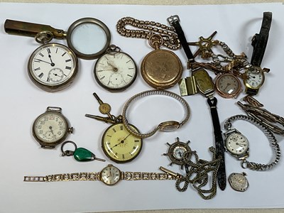 Lot 372 - Two 9ct gold lady's watch heads, a gold plated...