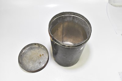 Lot 60 - A circa 1900 Chinese tin cylindrical tea canister