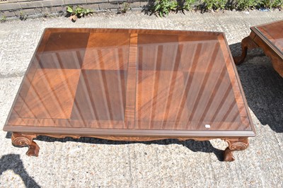 Lot 45 - A pair of reproduction mahogany coffee tables...