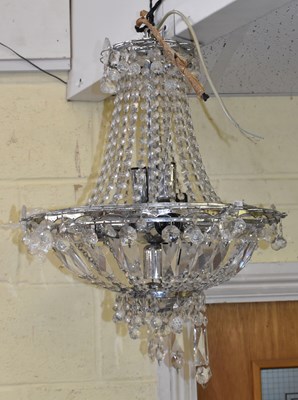 Lot 97 - A cut glass fan ceiling light and a cut glass...