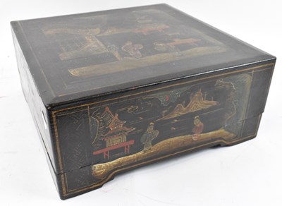 Lot 216 - An early 20th century black lacquer and...