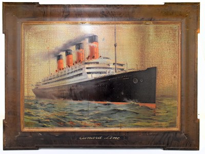 Lot 55 - A rare early 20th century advertising sign for Cunard