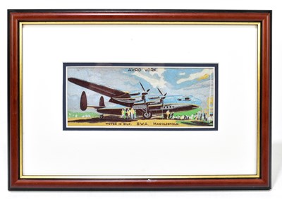 Lot 241 - BROCKLEHURST-WHISTON; 'Avro York', a Macclesfield silk, 19 x 8cm, framed and glazed.