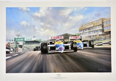 Lot 20 - Nine unframed racing prints to include a Nigel...