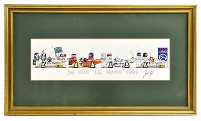 Lot 9 - JUSTIN LYLE; pen drawing, '24hrs Le Mans 1988',...