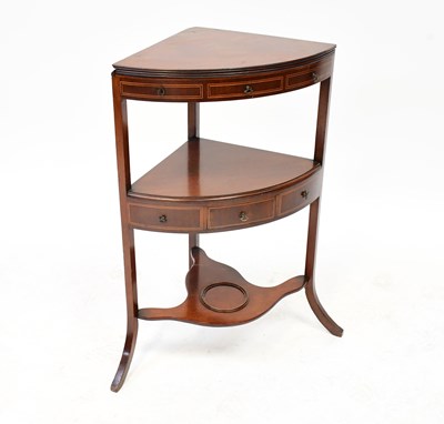 Lot 55 - An Edwardian mahogany corner wash stand with...