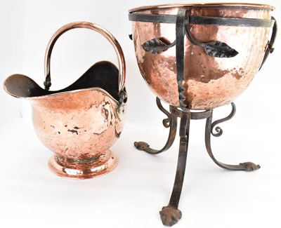 Lot 187 - A 19th century copper and wrought iron planter,...