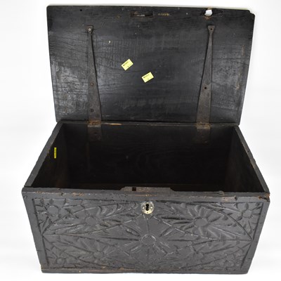 Lot 66 - A late 17th/early 18th century wooden box with...