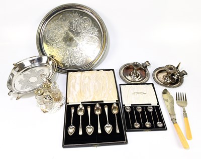 Lot 250 - A small group of silver plate including a...