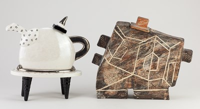 Lot 128 - BARRY & ROSALIND HAGE; a stoneware stylised...