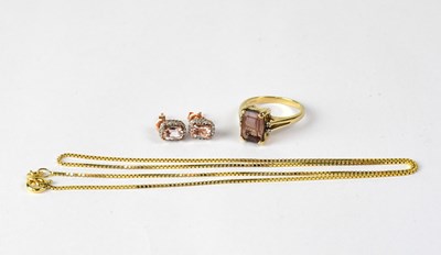 Lot 1213 - A pair of 9ct yellow gold stud earrings set...