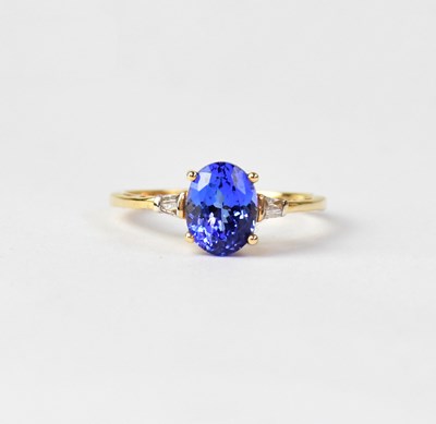 Lot 952 - A 14ct yellow gold dress ring with central...
