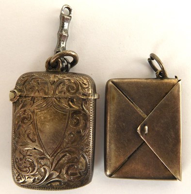 Lot 747 - A small hallmarked silver vesta case with...