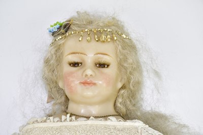 Lot 46 - GILLIE; a waxed doll with articulated arms and...