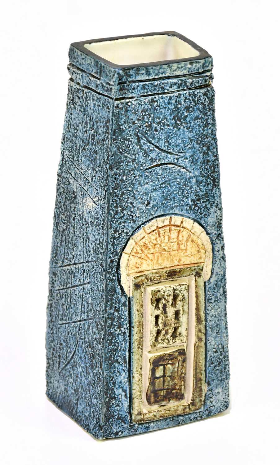 Lot 1422 - SUE LOWE FOR TROIKA POTTERY; a Coffin vase...