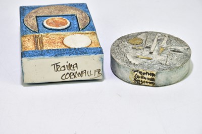 Lot 1417 - LINDA HAZEL FOR TROIKA POTTERY; a small wheel...