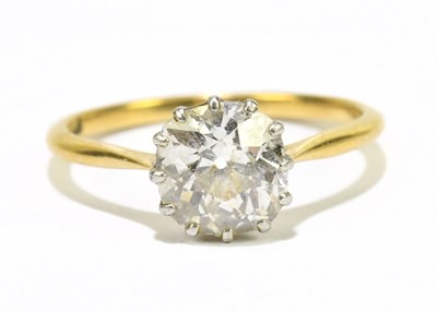 Lot 1011 - An 18ct yellow gold and diamond solitaire ring,...