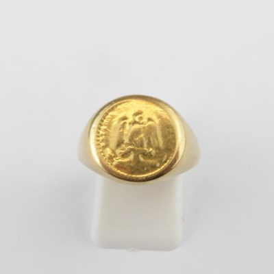 Lot 922 - A 1945 Mexico two pesos gold coin set in a 9ct...