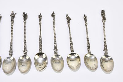 Lot 2058 - A set of twelve Continental silver apostle...