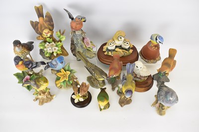 Lot 280 - Sixteen various porcelain bird ornaments to...