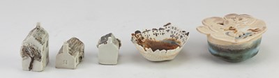 Lot 524 - LORRAINE HOWE; a small porcelain pierced box...