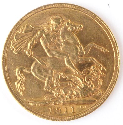 Lot 793 - A George V full sovereign 1911, George and...