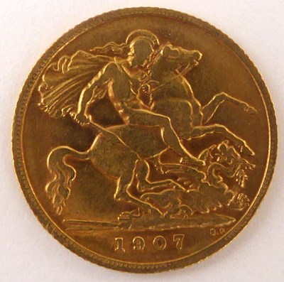 Lot 798 - An Edward VII half sovereign 1907, George and...