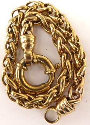 Lot 1044 - A 9ct gold chunky double link bracelet with...