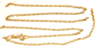 Lot 1154 - A 9ct gold dainty necklace with ring clasp,...