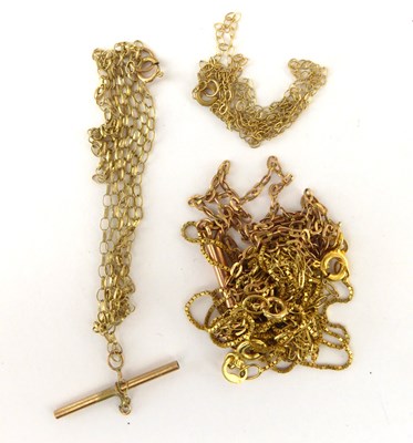 Lot 1160 - Six various 9ct gold dainty necklaces,...