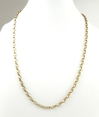 Lot 1137 - A 9ct gold belcher link necklace, length 44cm,...