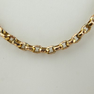 Lot 1135 - A 9ct gold belcher link necklace with 9ct gold...