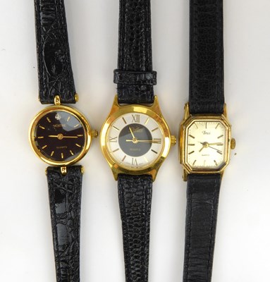 Lot 1330 - Three ladies' wristwatches, comprising a...